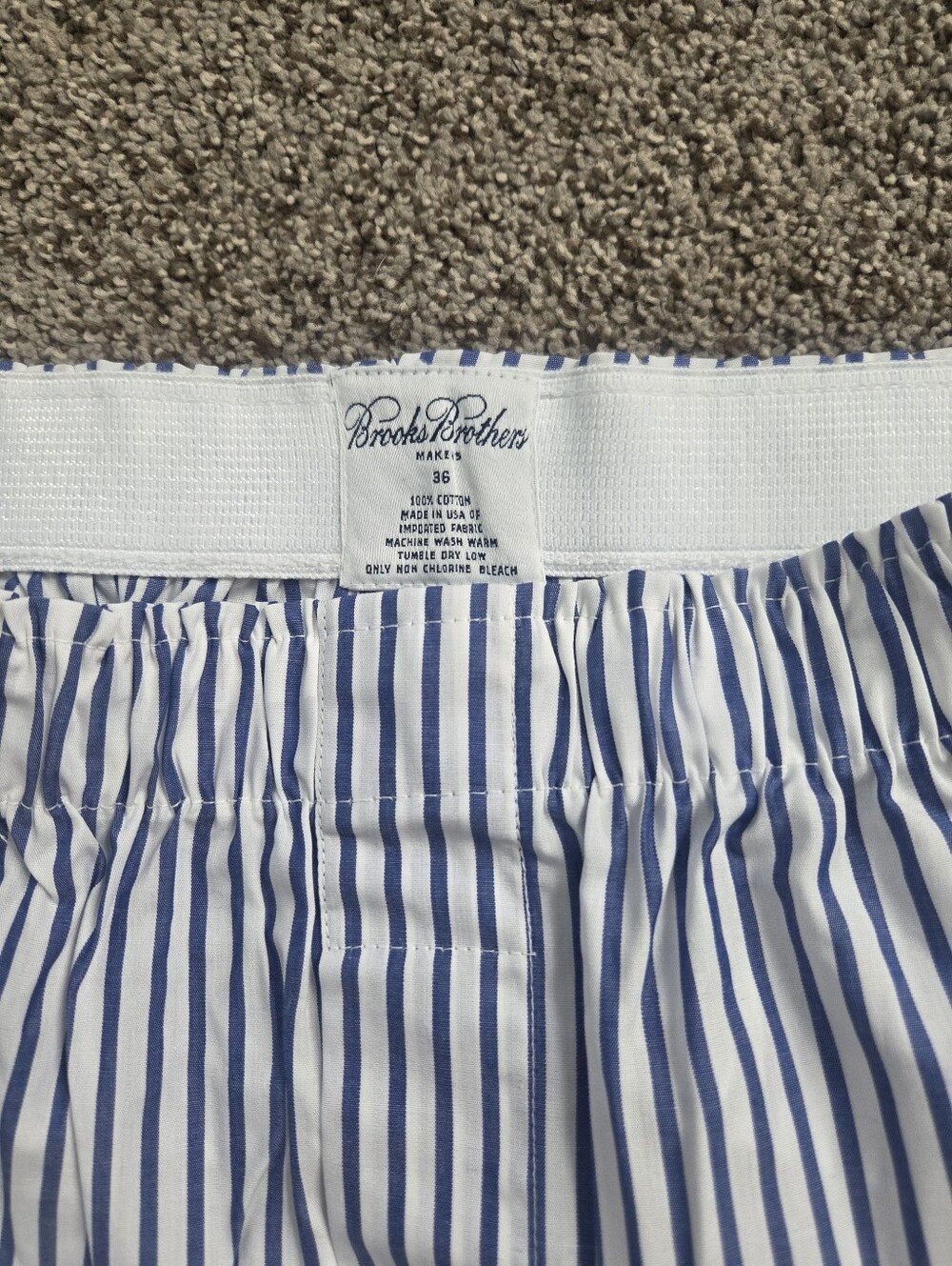 Brooks Brothers Mens Boxer Shorts Size 36 Blue Plaid Woven 100% Cotton Deadstock